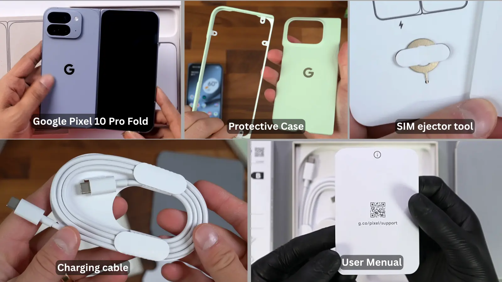 google pixel 10 pro fold box content