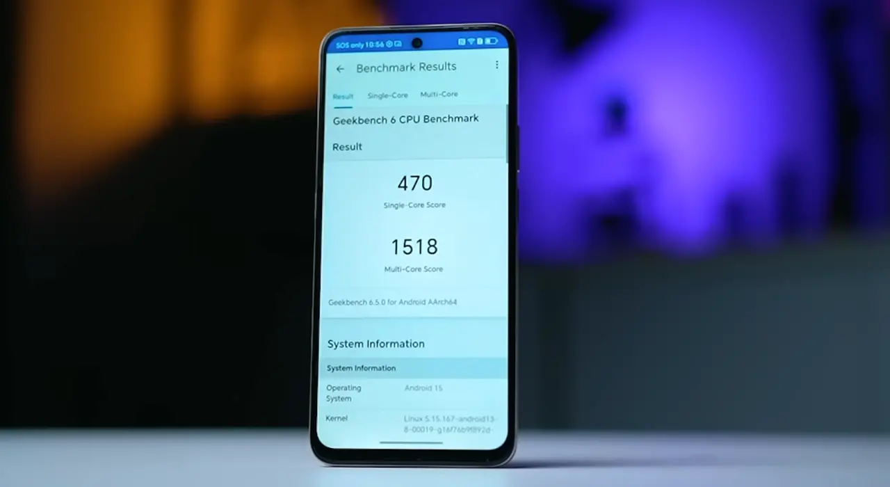 Honor X7d GeekBench Score Image