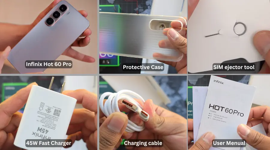 infinix hot 60 pro box content image
