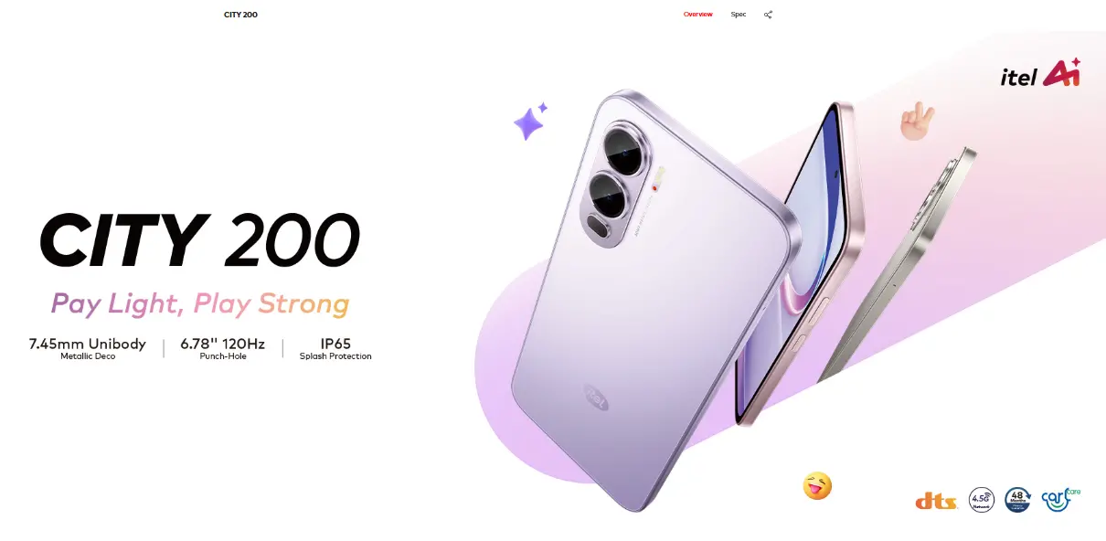 itel City 200 Launched on 8 Feb in Bangladesh With 50MP AI camera & Military-Grade Durability. Price at Tk 13,990