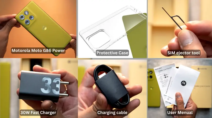 motorola moto g86 power box content image