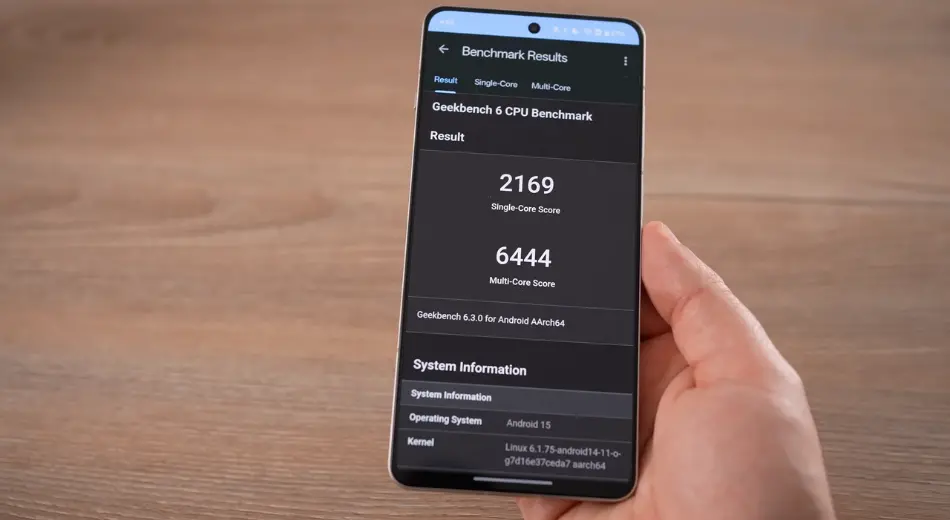 oneplus 13r geekbench score