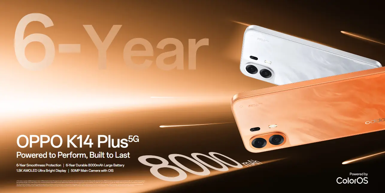 Oppo K14 Plus Launched on 29 Sep in India With 8000mAh Battery & Dimensity 7360 Max: Price in Bangladesh & Specs