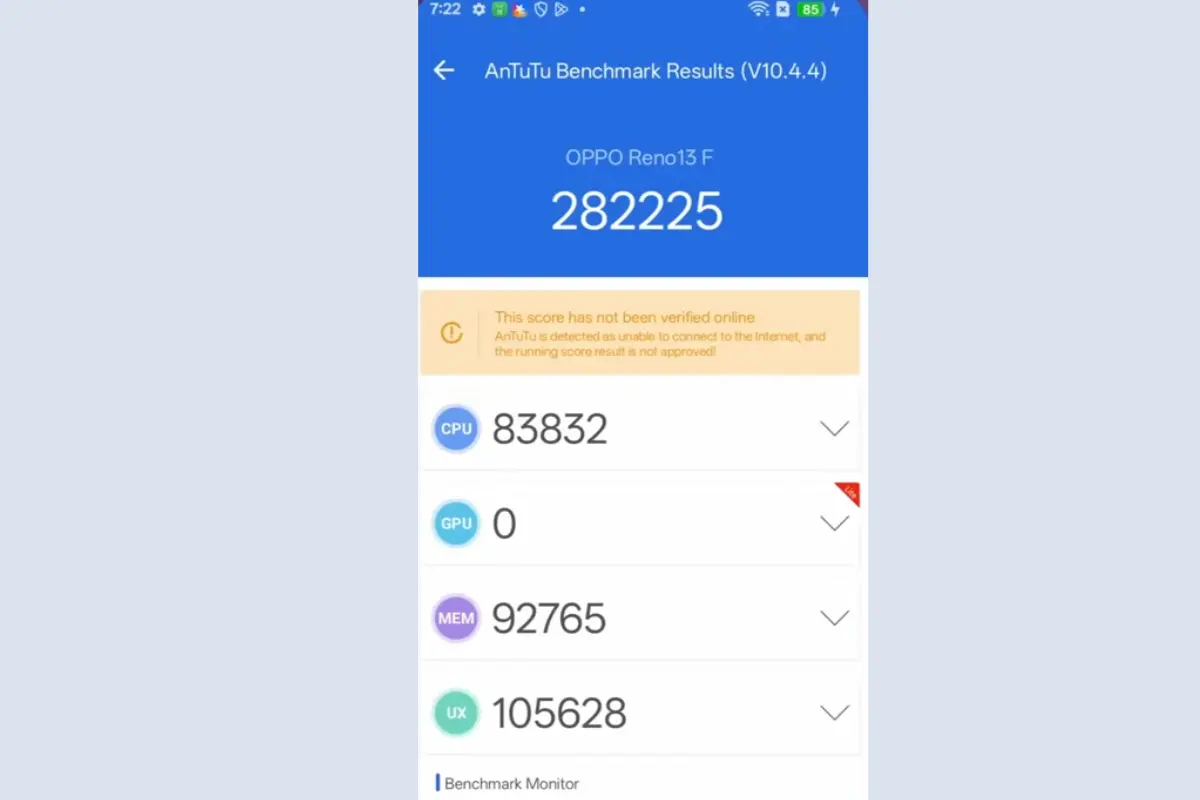 oppo reno 13 f antutu benchmark