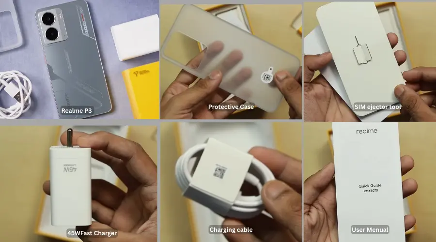 realme p3 box content image