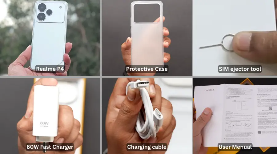 Realme p4 box content image