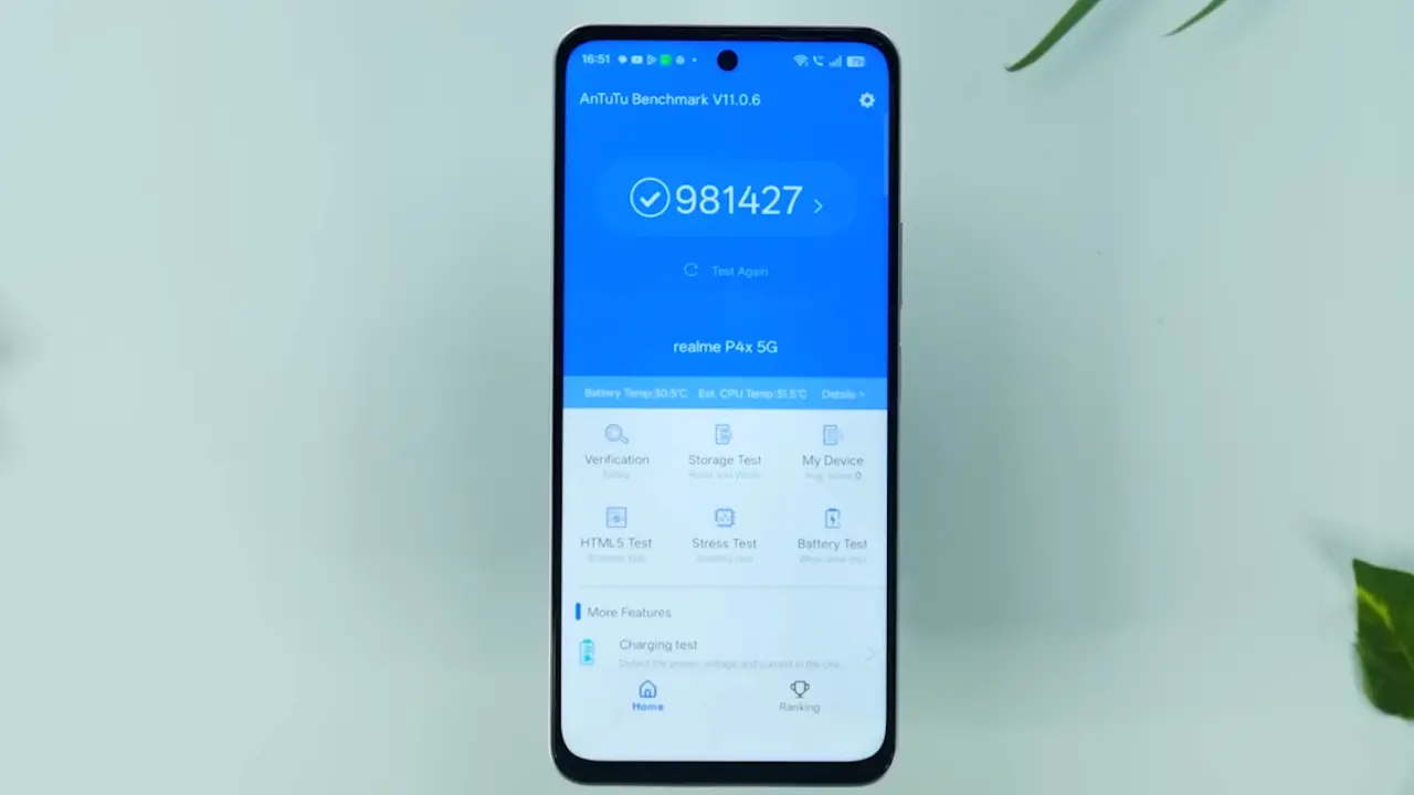 realme p4x an tu tu score image