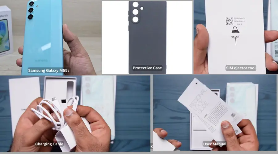 samsung galaxy m55s box content image