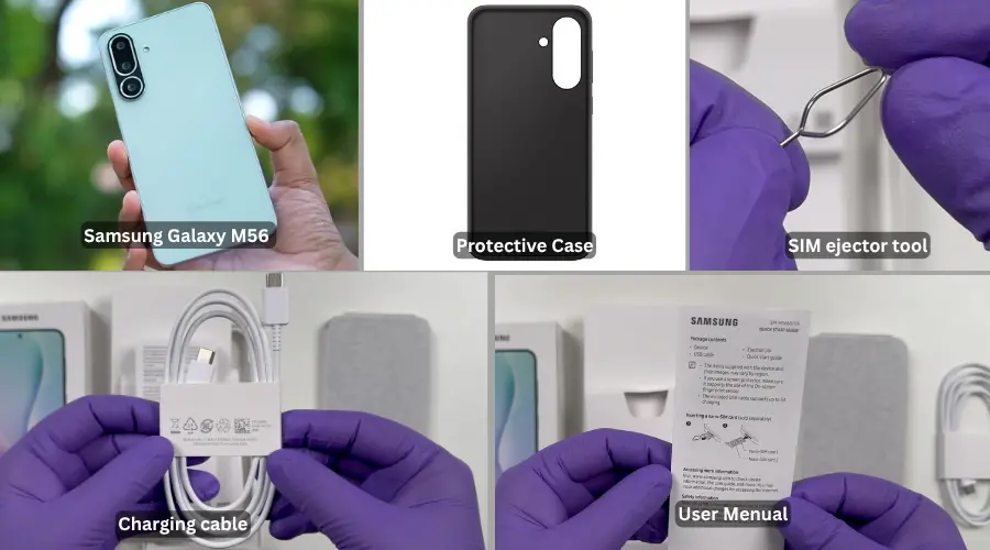 samsung galaxy m56 box content image