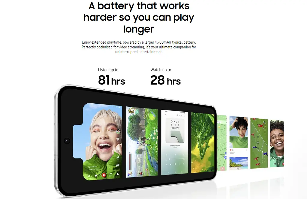 Samsung galaxy s24 fe battery charging image