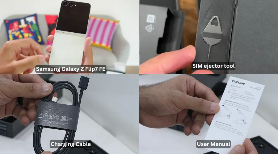 Samsung galaxy z flip7 fe box content image