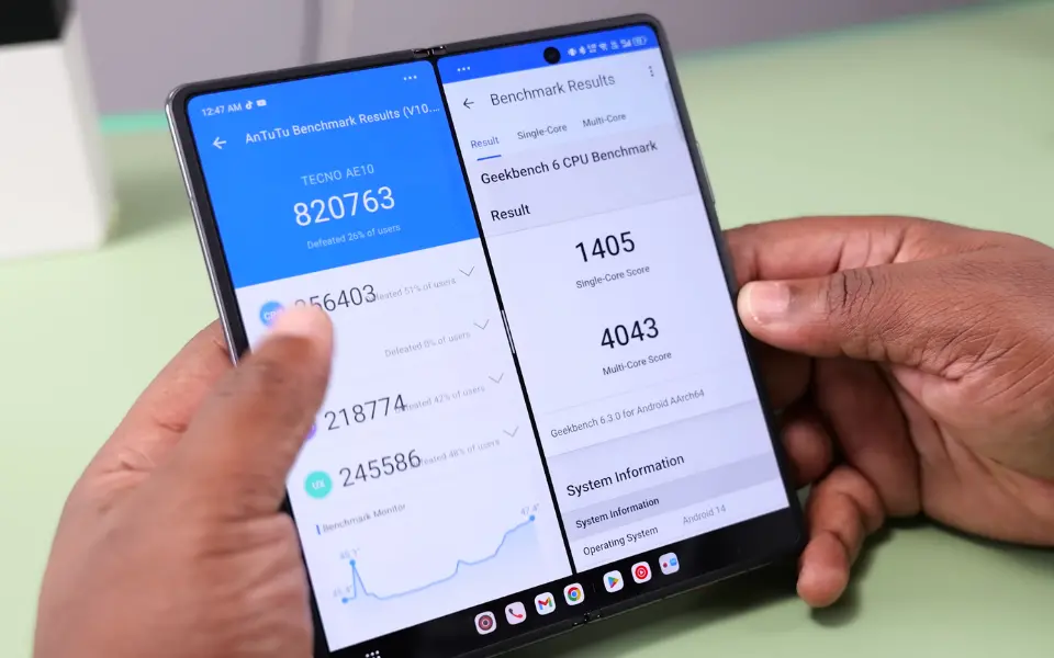 tecno phantom v fold2 antutu benchmark