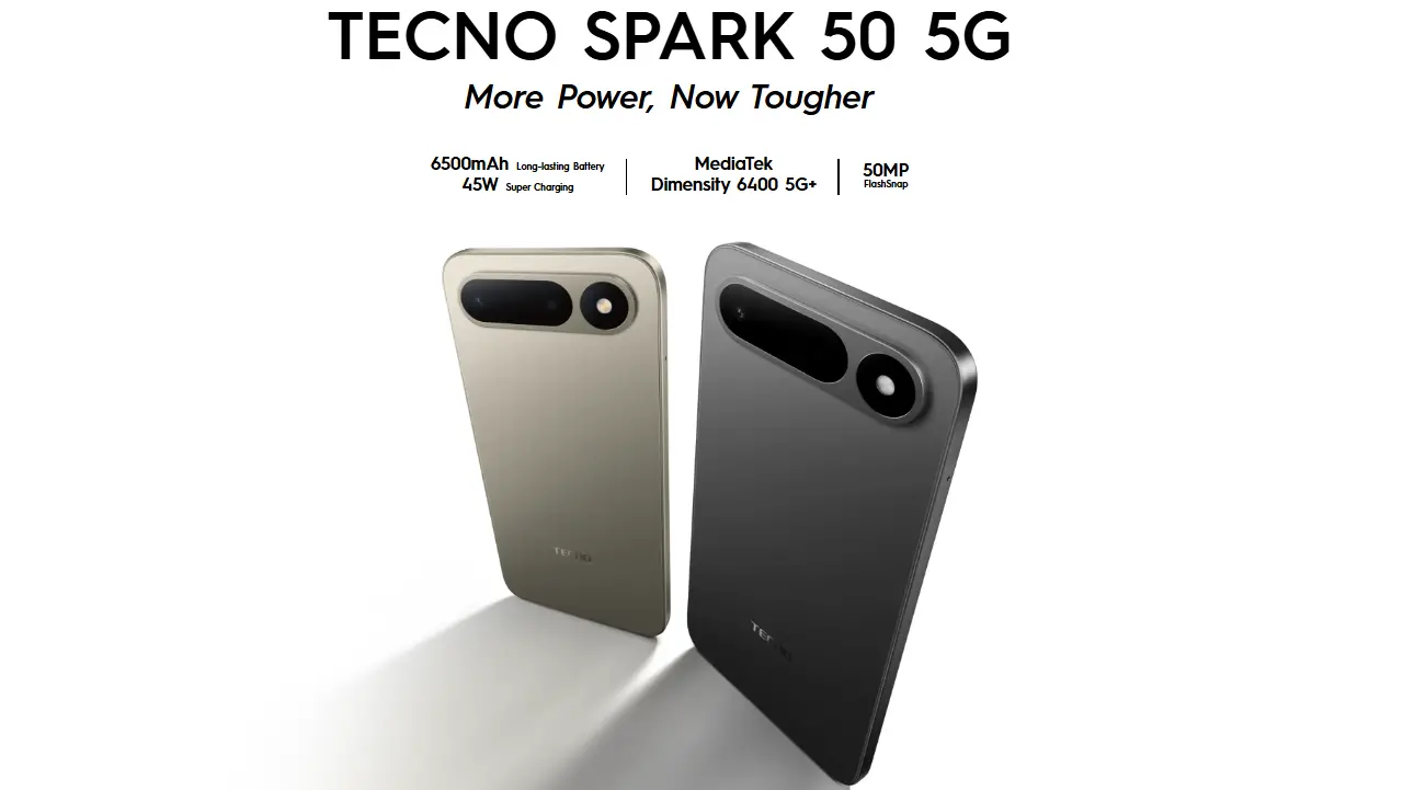 Tecno Spark 50 5G Launched on 10 April With Dimensity 6400 Chip & 6,500mAh Battery At Tk 23,999