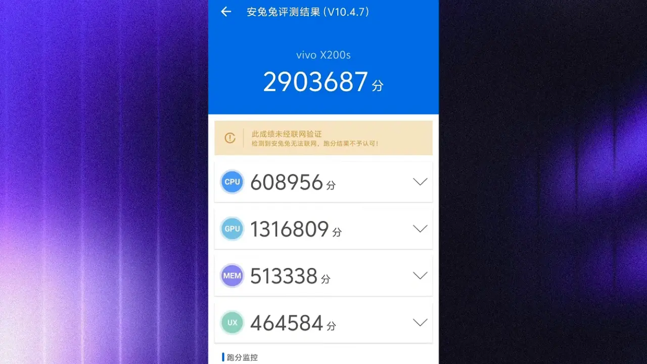vivo x200s antutu benchmark score
