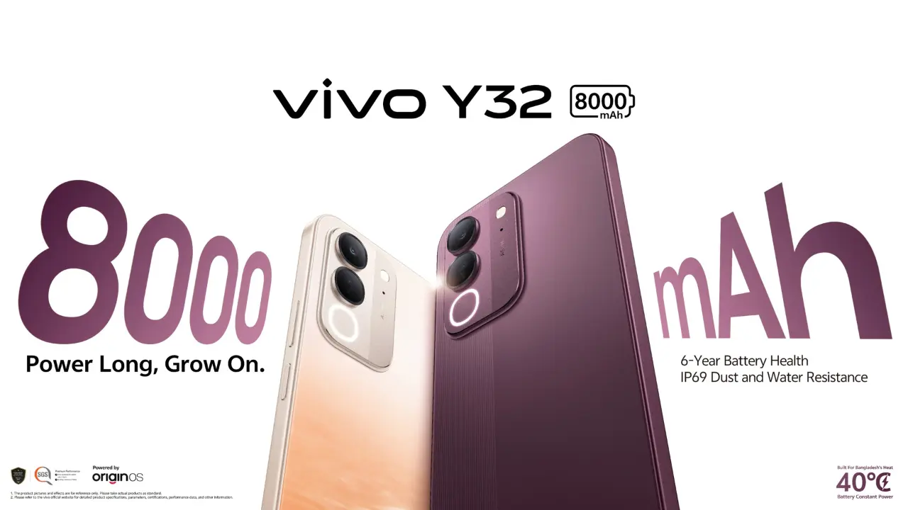 Vivo Y32 Launched On 7 October in Bangladesh With 8000mAh Battery,  IP69 protection, Price Starts At Tk 30,999