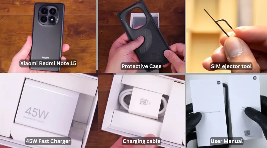 xiaomi redmi note 15 box content image
