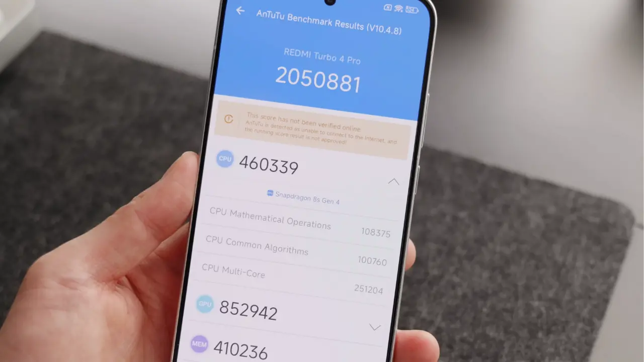 xiaomi redmi turbo 4 pro antutu benchmark geekbench score image