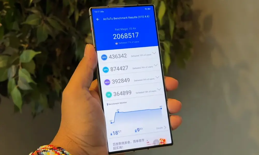 zte nubia redmagic 10 air an tu tu score image